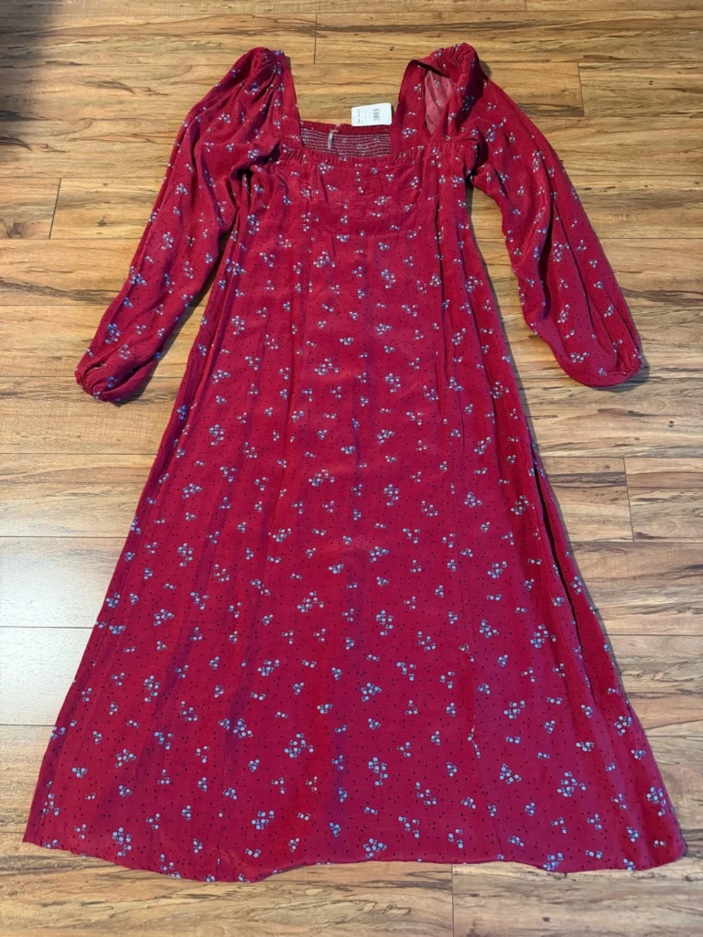 Free People Red Floral Midi Dress